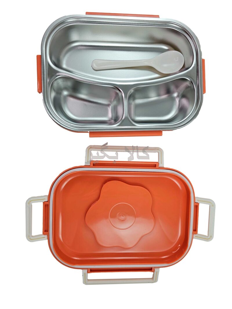 لانچ باکس کودک طرح تخم مرغی قاشق دار