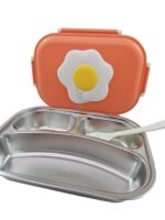 لانچ باکس کودک طرح تخم مرغی قاشق دار