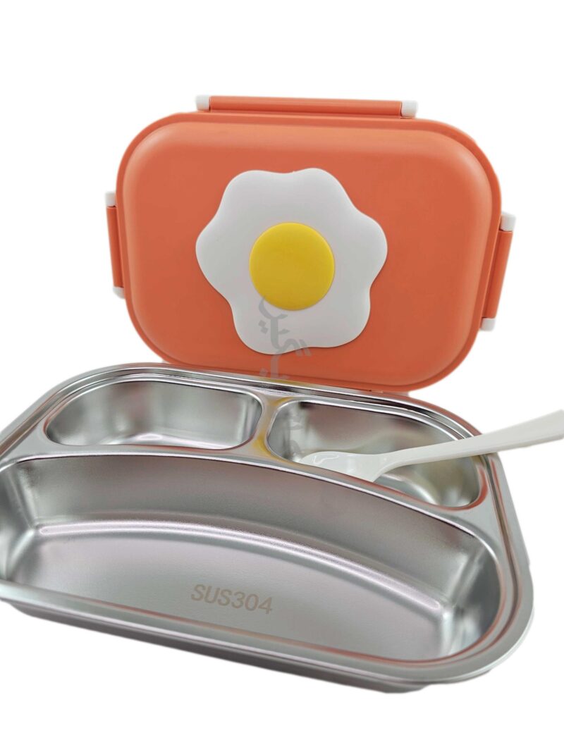 لانچ باکس کودک طرح تخم مرغی قاشق دار