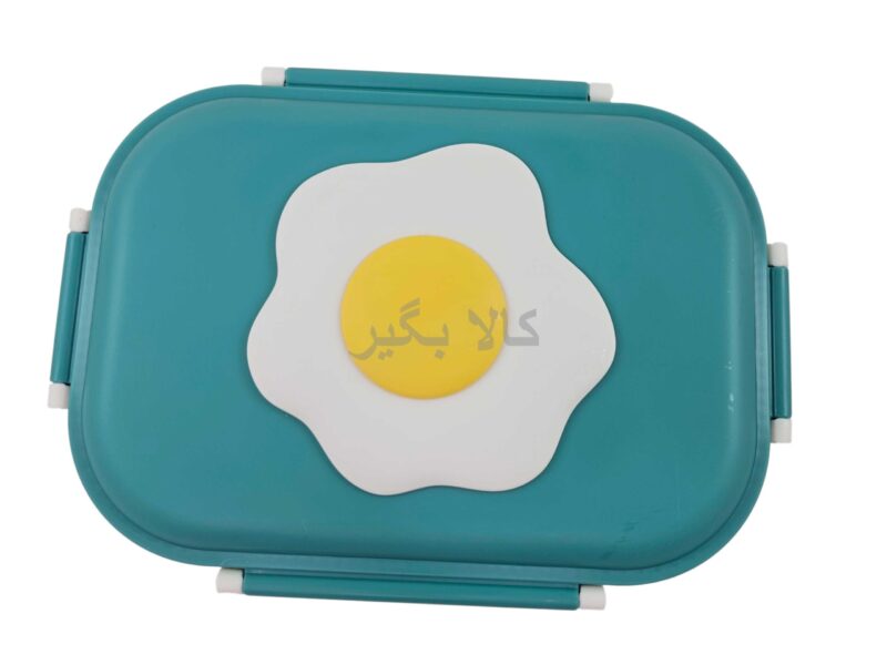 لانچ باکس کودک طرح تخم مرغی قاشق دار