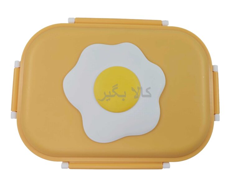 لانچ باکس کودک طرح تخم مرغی قاشق دار
