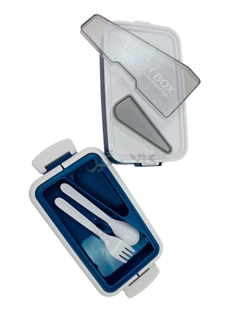 خرید ظرف غذای مدرسه مستطیلی با قاشق و چنگال