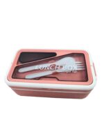 خرید ظرف غذای مدرسه مستطیلی با قاشق و چنگال