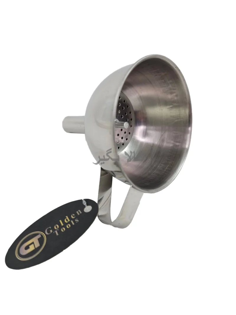 قیف استیل دسته دار با صافی داخلی