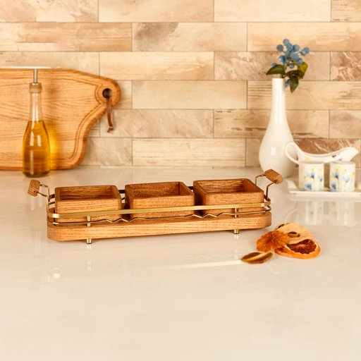 مجموعه محصولات برند بی وی کی BVK 5 اردوخوری سه خانه طرح کاریزما BVK کد 412203