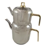 کتری و قوری استیل lines ترکیه طرح مرجان طلایی