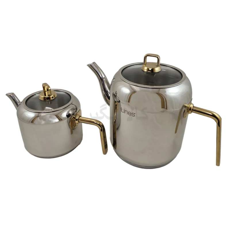 کتری و قوری استیل lines ترکیه طرح مرجان طلایی