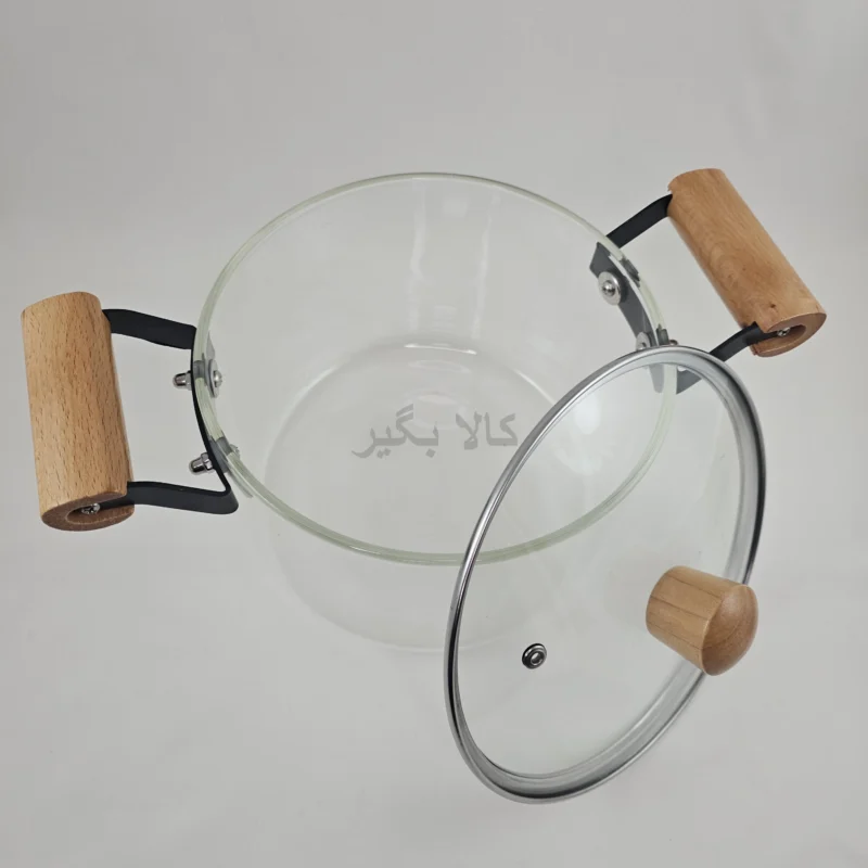 قابلمه 3.5 لیتری پیرکس شعله مستقیم دسته چوبی